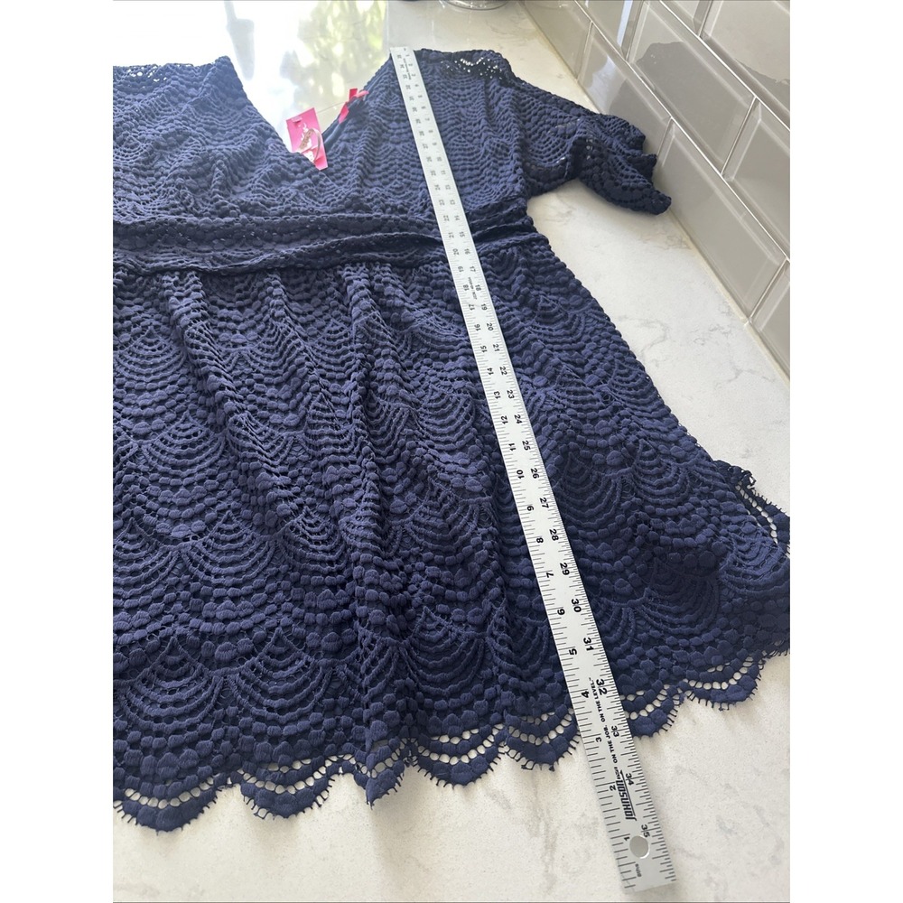 NWT Lilly Pulitzer Parigi True Navy Scallop Shell Lace Skort Romper Dress XL - Picture 13 of 16